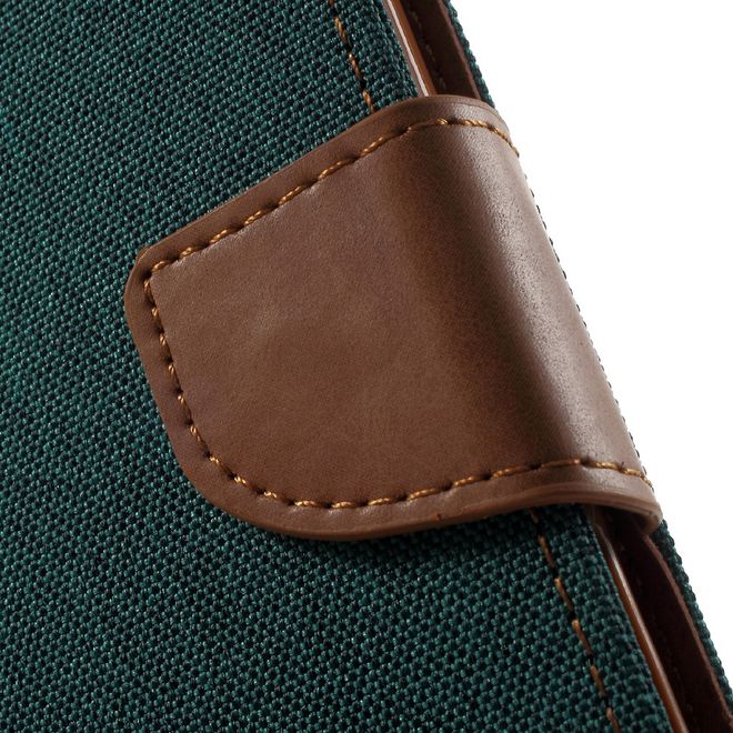 Goospery - Hülle für Sony Xperia X - Bookcover- Canvas Diary Series - grün/camel