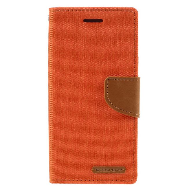 Goospery - Hülle für Sony Xperia XA - Bookcover- Canvas Diary Series - orange/camel