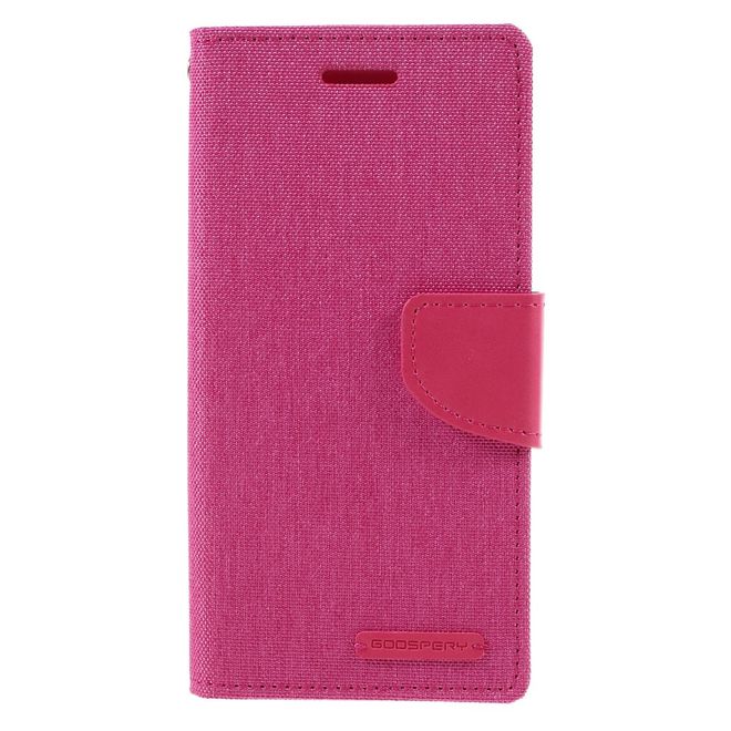 Goospery - Hülle für Sony Xperia XA - Bookcover- Canvas Diary Series - pink/pink