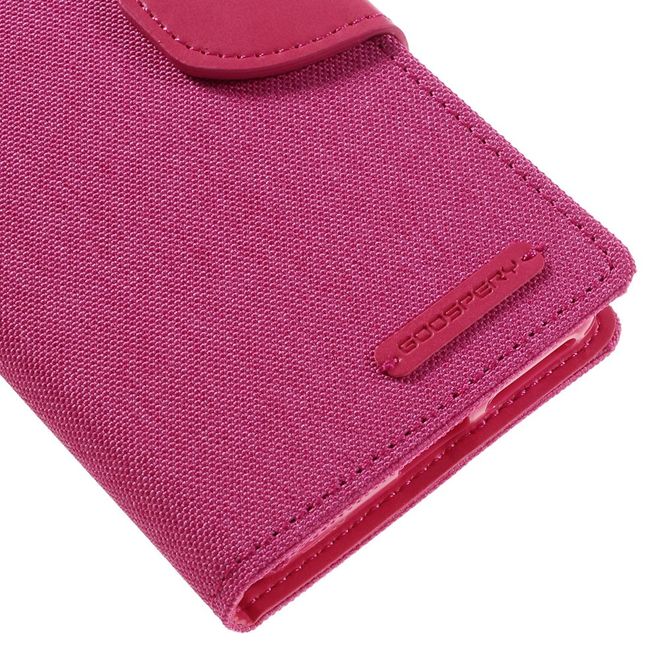 Goospery - Hülle für Sony Xperia XA - Bookcover- Canvas Diary Series - pink/pink