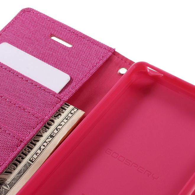 Goospery - Hülle für Sony Xperia XA - Bookcover- Canvas Diary Series - pink/pink