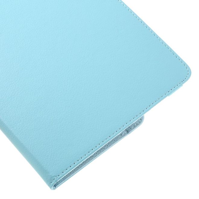 iPad Pro 9.7 360° drehbare Leder Case Hülle im Litchi Look und Standfunktion - hellblau