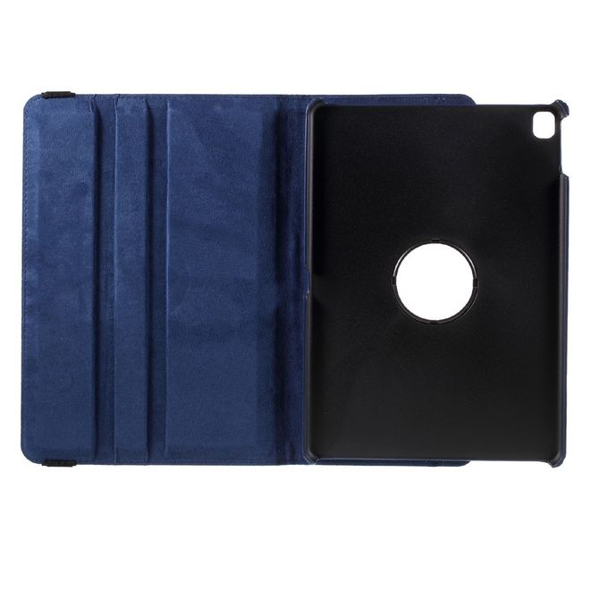 iPad Pro 9.7 360° drehbare Leder Case Hülle im Litchi Look und Standfunktion - dunkelblau