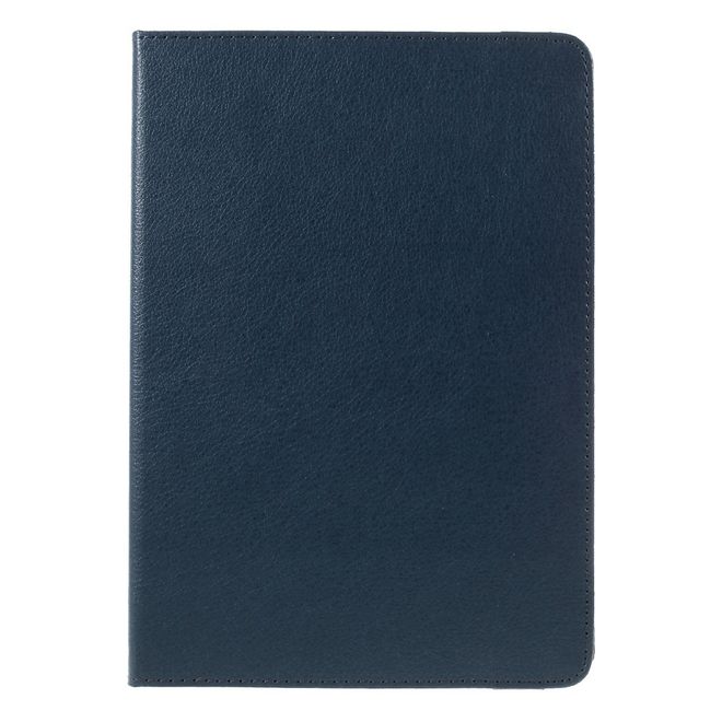 iPad Pro 9.7 360° drehbare Leder Case Hülle im Litchi Look und Standfunktion - dunkelblau