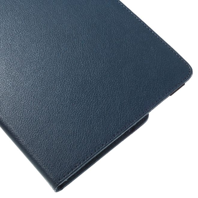 iPad Pro 9.7 360° drehbare Leder Case Hülle im Litchi Look und Standfunktion - dunkelblau