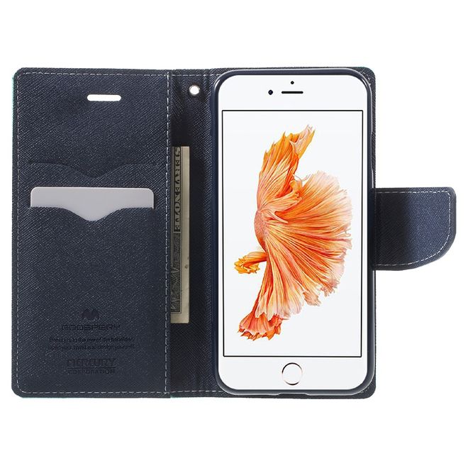 Goospery - Huawei P9 Hülle - Handy Bookcover - Fancy Diary Series - mint/navy