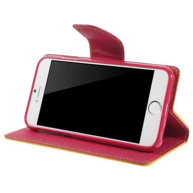 Goospery - Huawei P9 Hülle - Handy Bookcover - Fancy Diary Series - gelb/pink