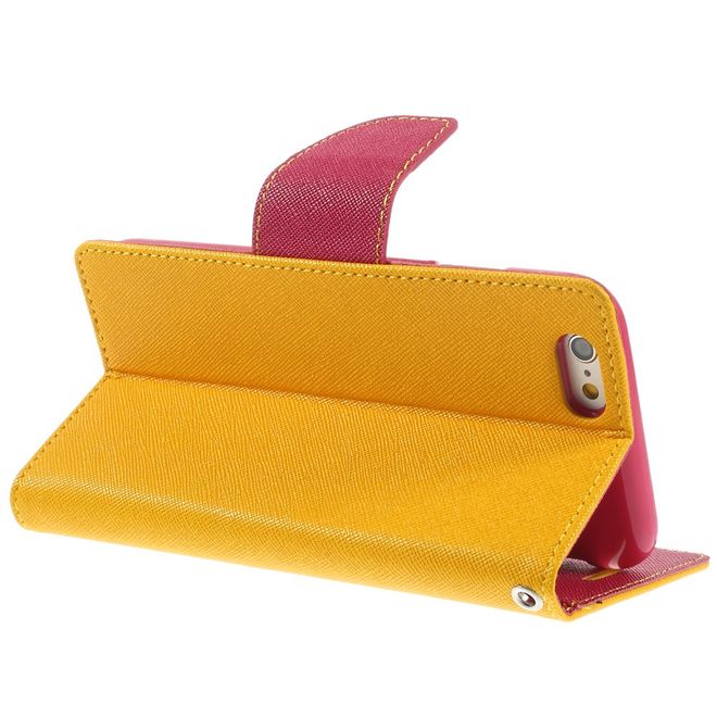 Goospery - Huawei P9 Hülle - Handy Bookcover - Fancy Diary Series - gelb/pink