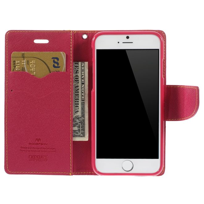 Goospery - Huawei P9 Hülle - Handy Bookcover - Fancy Diary Series - gelb/pink