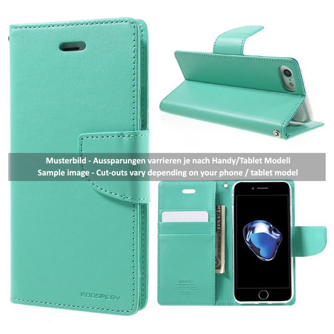 Goospery - Hülle für Huawei P9 Plus - Cover aus Leder - Bravo Diary Series - mint
