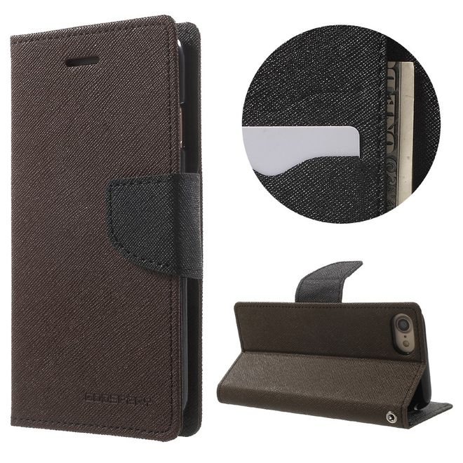 Goospery - Huawei P9 Plus Hülle - Handy Bookcover - Fancy Diary Series - braun/schwarz