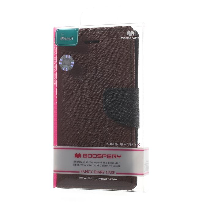 Goospery - iPhone 6 Plus/6S Plus Hülle - Handy Bookcover - Fancy Diary Series - braun/schwarz