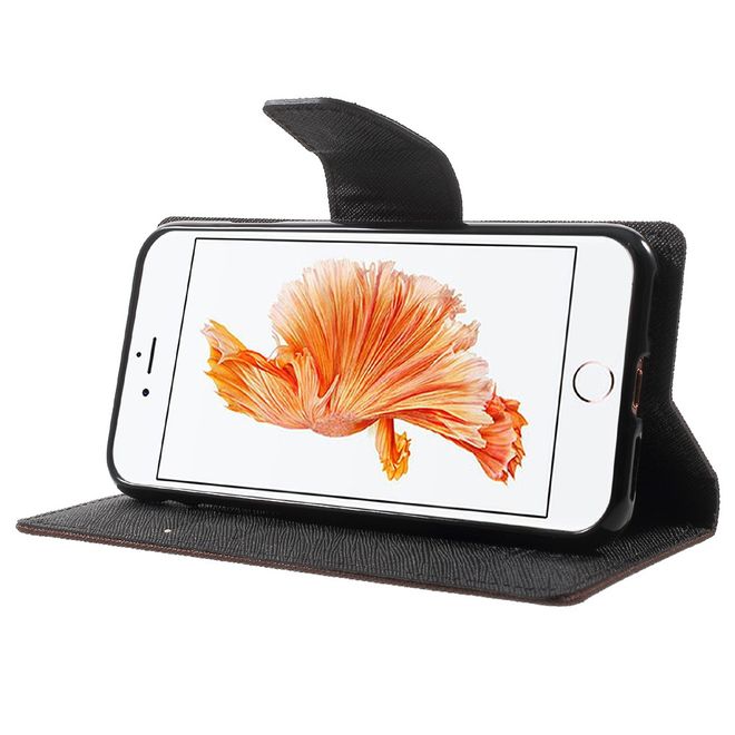 Goospery - iPhone 6 Plus/6S Plus Hülle - Handy Bookcover - Fancy Diary Series - braun/schwarz