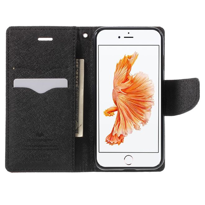 Goospery - iPhone 6 Plus/6S Plus Hülle - Handy Bookcover - Fancy Diary Series - braun/schwarz