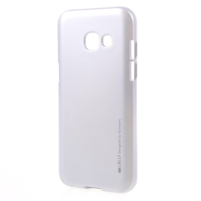 Goospery - Samsung Galaxy A3 (2017) Handy Hülle - TPU Soft Case - i Jelly Metal Series - silber