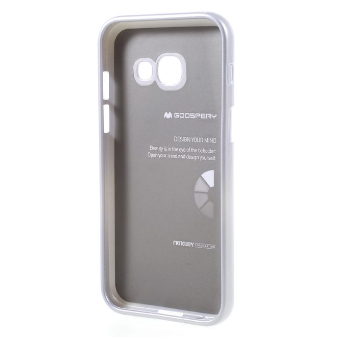 Goospery - Samsung Galaxy A3 (2017) Handy Hülle - TPU Soft Case - i Jelly Metal Series - silber
