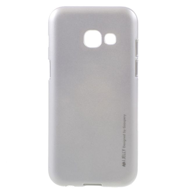 Goospery - Samsung Galaxy A3 (2017) Handy Hülle - TPU Soft Case - i Jelly Metal Series - silber