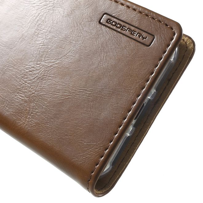 Goospery - Hülle für Samsung Galaxy S8 Plus - Leder Case - Blue Moon Flip Series - braun