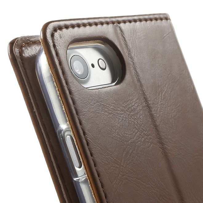 Goospery - Hülle für Samsung Galaxy S8 Plus - Leder Case - Blue Moon Flip Series - braun