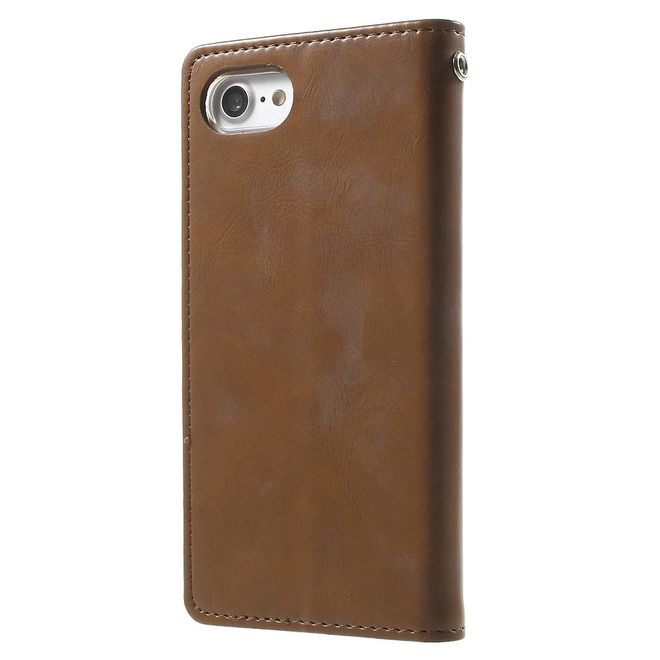 Goospery - Hülle für Samsung Galaxy S8 Plus - Leder Case - Blue Moon Flip Series - braun