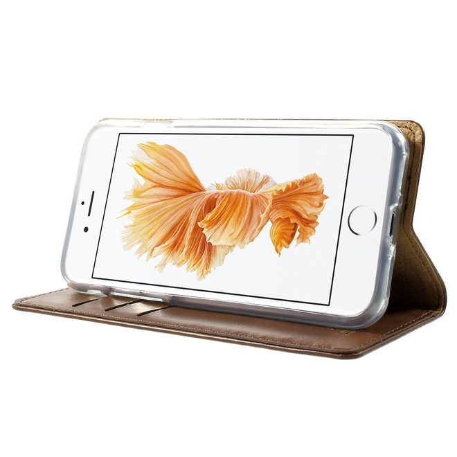 Goospery - Hülle für Samsung Galaxy S8 Plus - Leder Case - Blue Moon Flip Series - braun