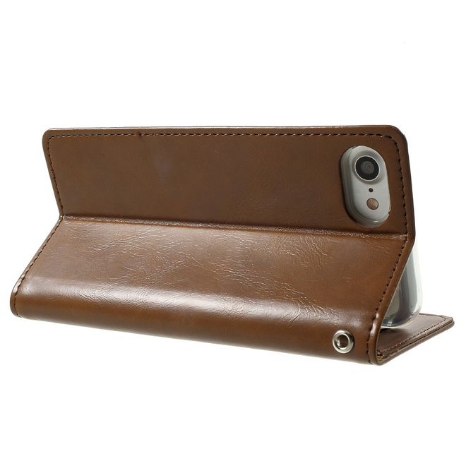 Goospery - Hülle für Samsung Galaxy S8 Plus - Leder Case - Blue Moon Flip Series - braun