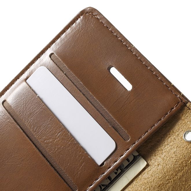 Goospery - Hülle für Samsung Galaxy S8 Plus - Leder Case - Blue Moon Flip Series - braun