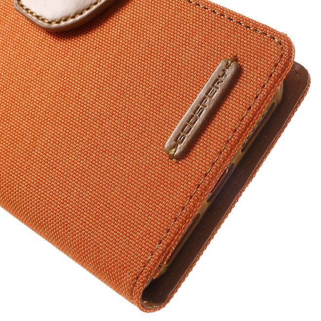 Goospery - Hülle für Samsung Galaxy S8 Plus - Leder Case - Canvas Diary Series - orange/camel