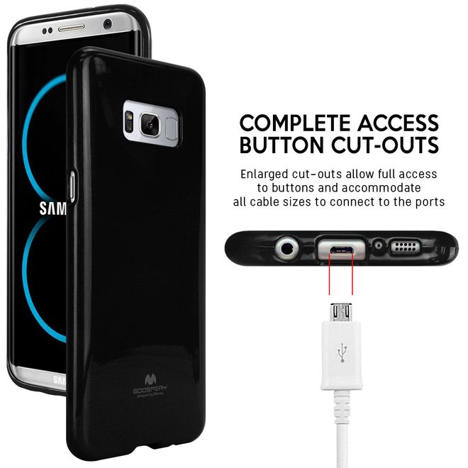 Goospery - Samsung Galaxy S8 Plus Handy Hülle - TPU Soft Case - Pearl Jelly Series - schwarz