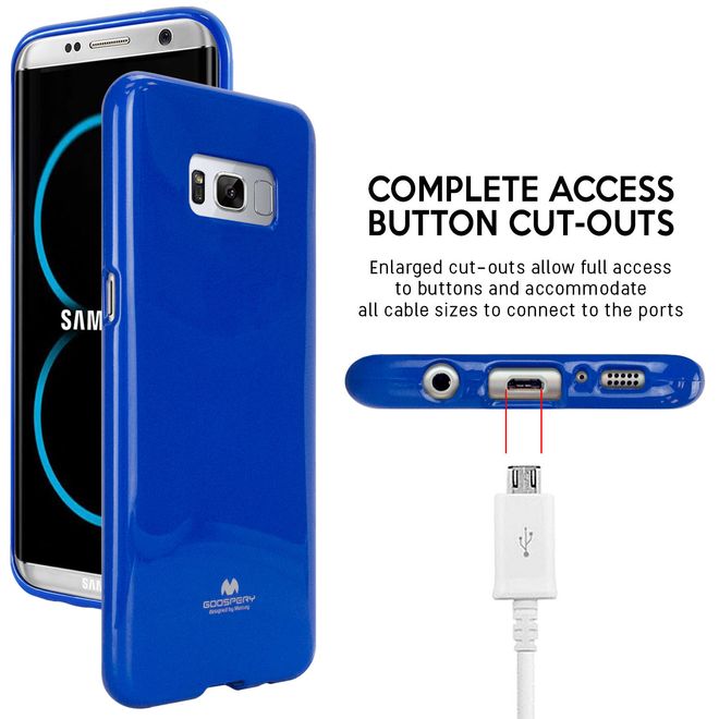 Goospery - Samsung Galaxy S8 Plus Handy Hülle - TPU Soft Case - Pearl Jelly Series - blau