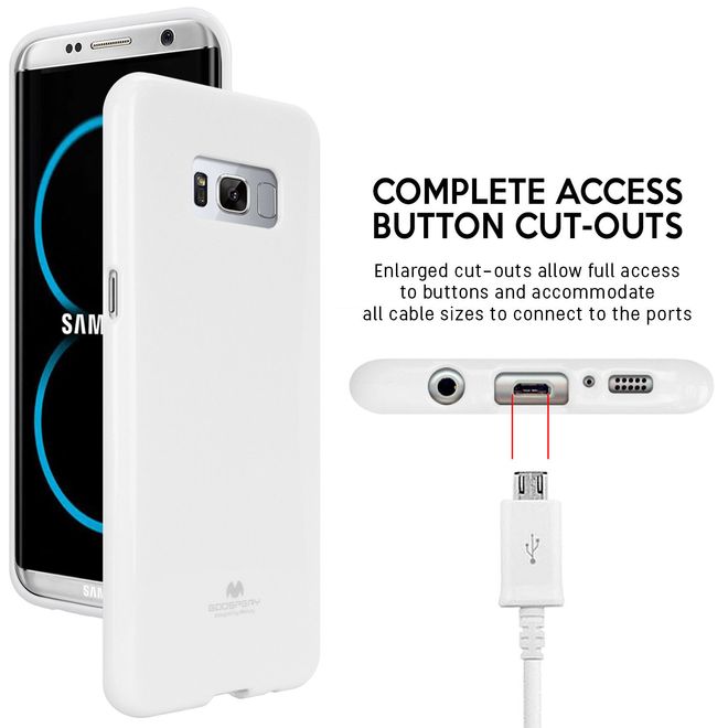 Goospery - Samsung Galaxy S8 Plus Handy Hülle - TPU Soft Case - Pearl Jelly Series - weiss