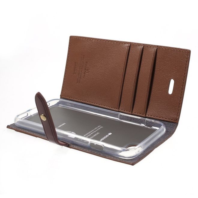 Goospery - Hülle für Samsung Galaxy S8 Plus - Leder Case - Romance Diary Series - braun/weinrot