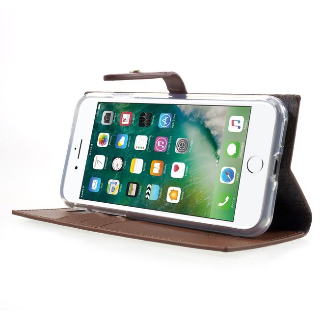 Goospery - Hülle für Samsung Galaxy S8 Plus - Leder Case - Romance Diary Series - braun/weinrot