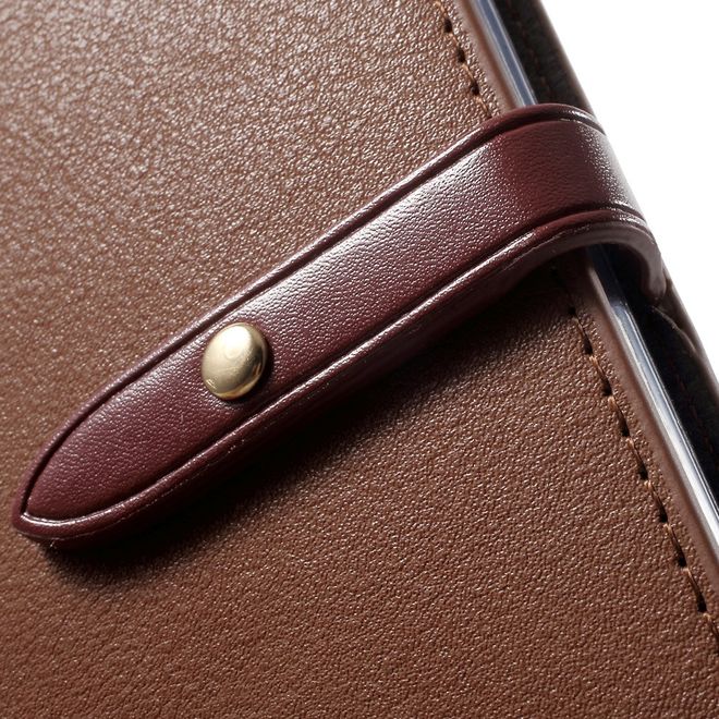 Goospery - Hülle für Samsung Galaxy S8 Plus - Leder Case - Romance Diary Series - braun/weinrot