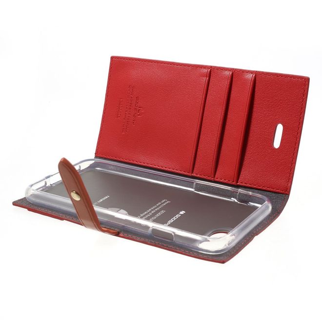 Goospery - Hülle für Samsung Galaxy S8 Plus - Leder Case - Romance Diary Series - rot/orange