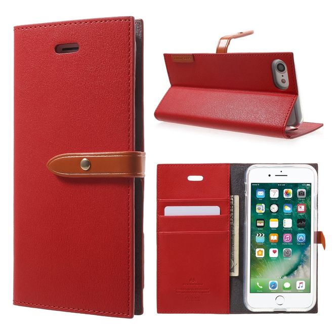 Goospery - Hülle für Samsung Galaxy S8 Plus - Leder Case - Romance Diary Series - rot/orange