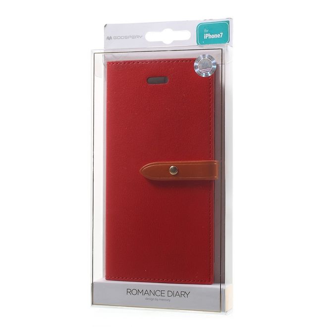 Goospery - Hülle für Samsung Galaxy S8 Plus - Leder Case - Romance Diary Series - rot/orange