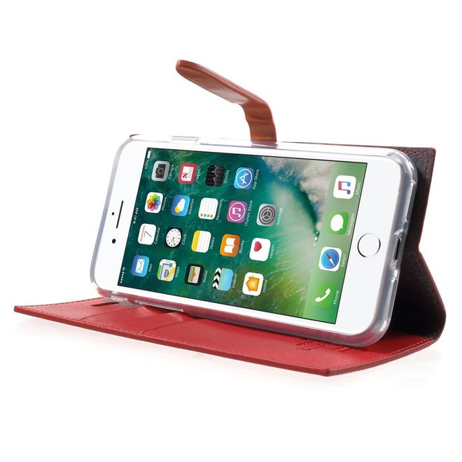 Goospery - Hülle für Samsung Galaxy S8 Plus - Leder Case - Romance Diary Series - rot/orange