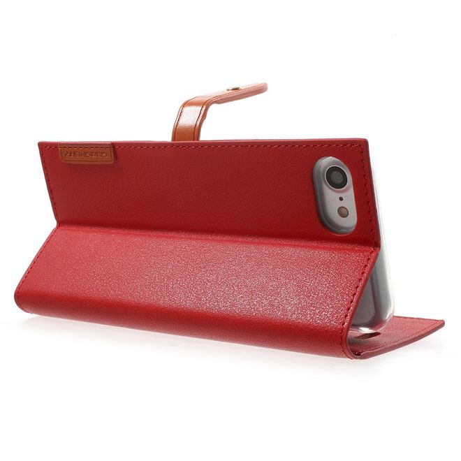 Goospery - Hülle für Samsung Galaxy S8 Plus - Leder Case - Romance Diary Series - rot/orange