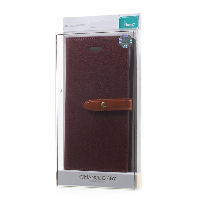 Goospery - Hülle für Samsung Galaxy S8 Plus - Leder Case - Romance Diary Series - weinrot/braun