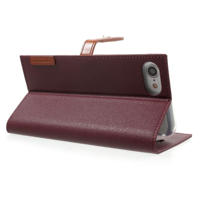 Goospery - Hülle für Samsung Galaxy S8 Plus - Leder Case - Romance Diary Series - weinrot/braun