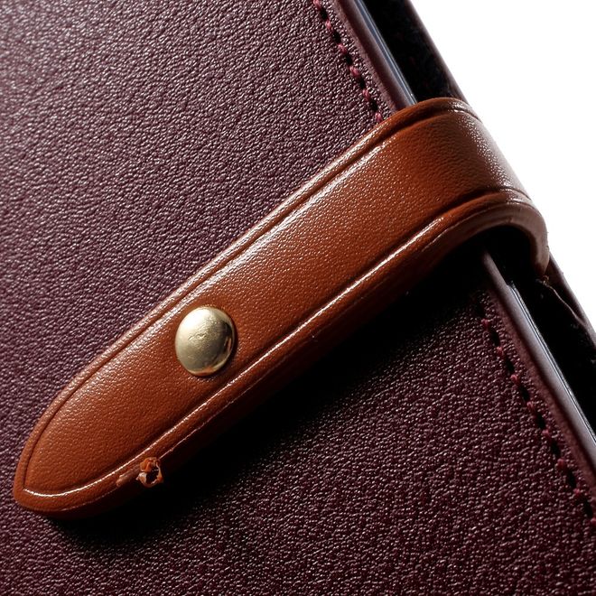 Goospery - Hülle für Samsung Galaxy S8 Plus - Leder Case - Romance Diary Series - weinrot/braun