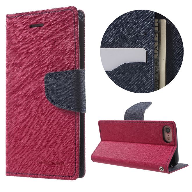 Goospery - Sony Xperia X Performance Hülle - Handy Bookcover - Fancy Diary Series - pink/navy