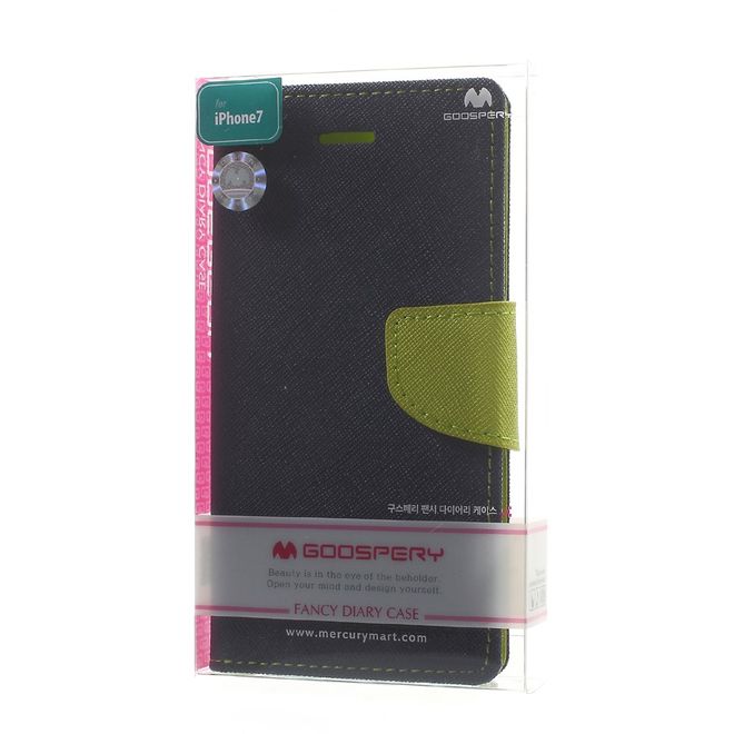 Goospery - Sony Xperia X Performance Hülle - Handy Bookcover - Fancy Diary Series - navy/lime