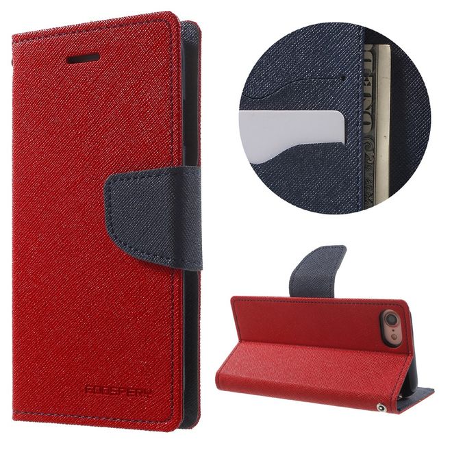 Goospery - Sony Xperia X Performance Hülle - Handy Bookcover - Fancy Diary Series - rot/navy