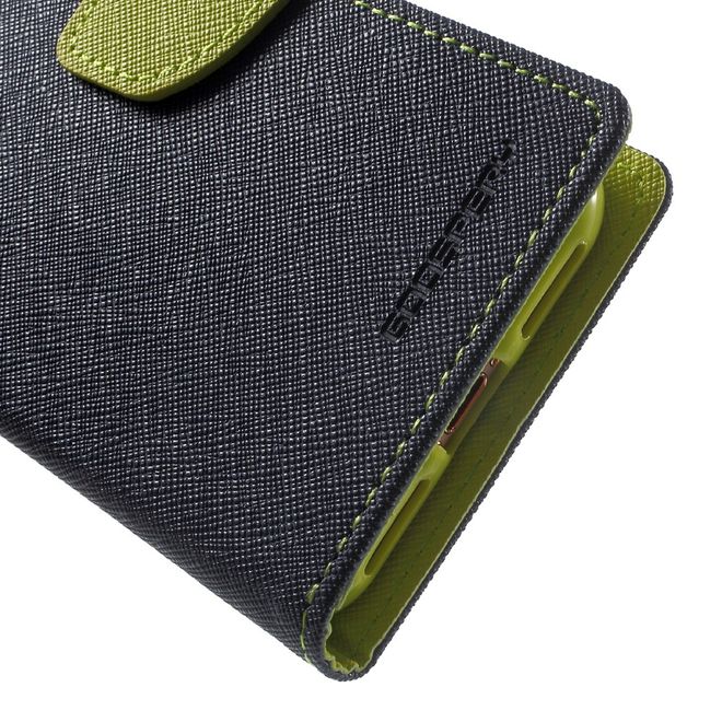 Goospery - Sony Xperia XA Hülle - Handy Bookcover - Fancy Diary Series - navy/lime