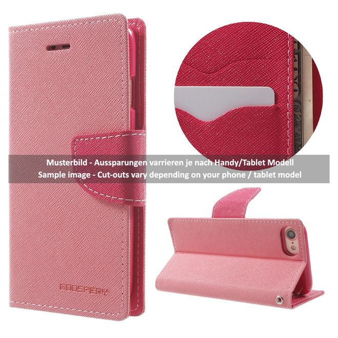 Goospery - Sony Xperia XA Hülle - Handy Bookcover - Fancy Diary Series - rosa/pink