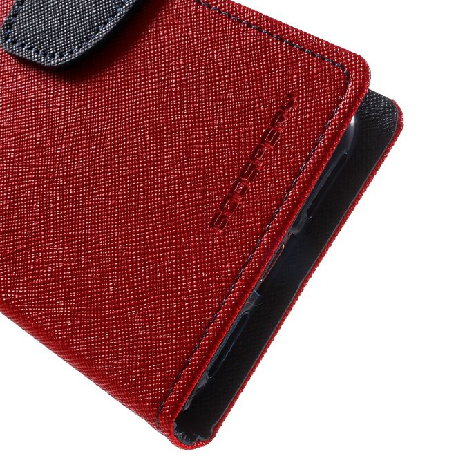 Goospery - Sony Xperia XA Hülle - Handy Bookcover - Fancy Diary Series - rot/navy
