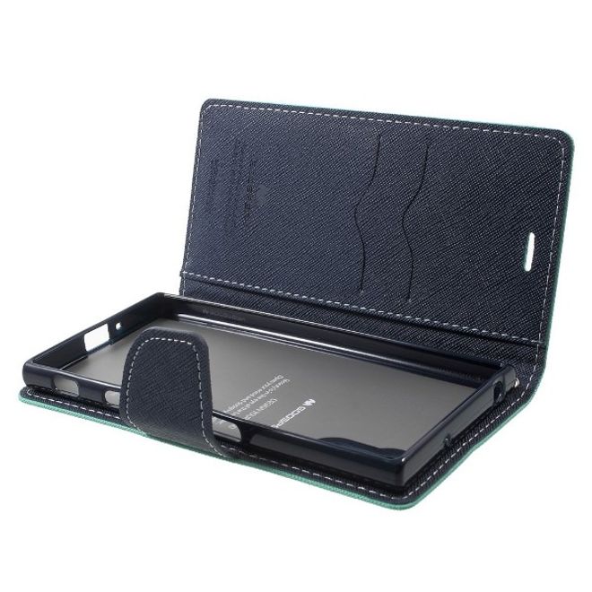 Goospery - Sony Xperia XZ/XZs Hülle - Handy Bookcover - Fancy Diary Series - mint/navy
