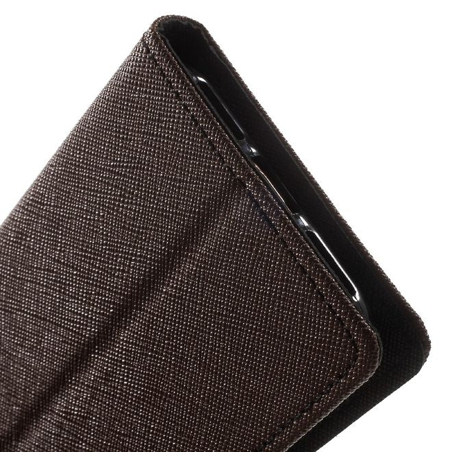 Goospery - Sony Xperia Z5/Z5 Dual Hülle - Handy Bookcover - Fancy Diary Series - braun/schwarz